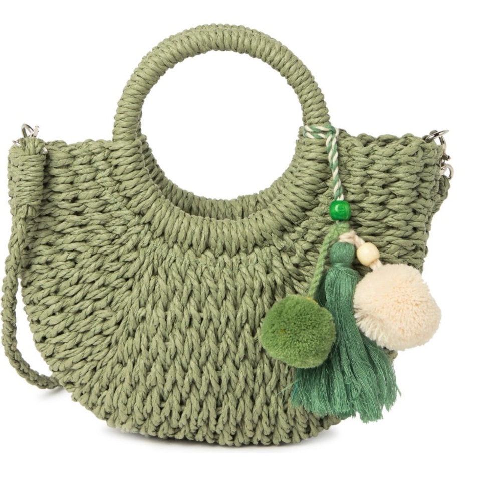 top handle straw crossbody bag